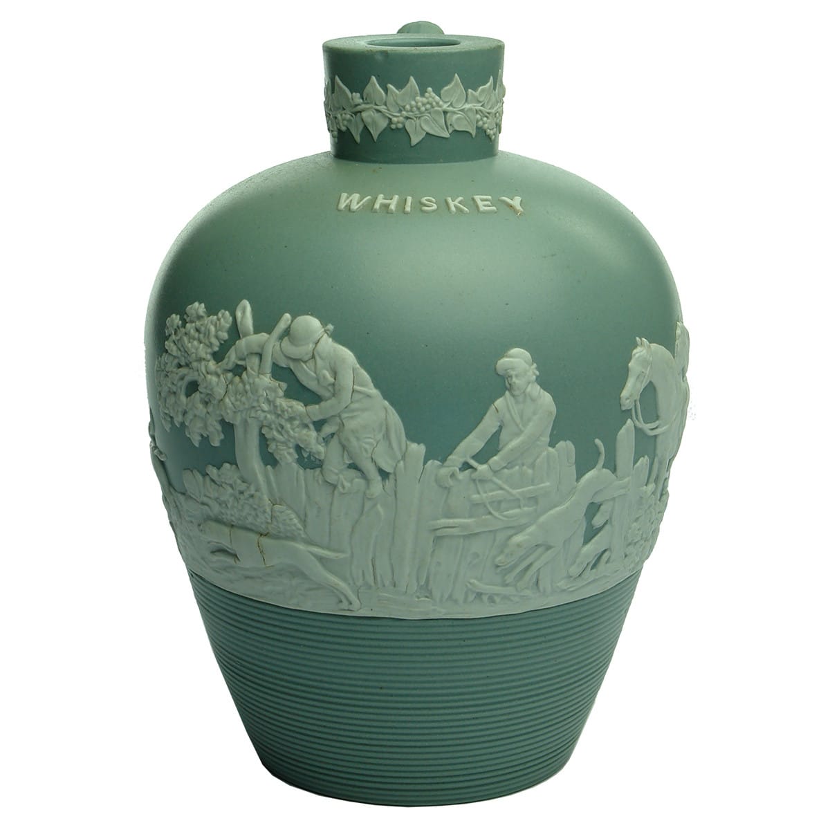 Whiskey. Teal Jasperware style Whiskey Jug.