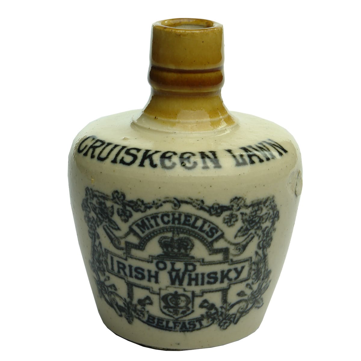 Small or Sample Whisky Jug. Cruiskeen Lawn. Mitchell's Old Irish Whisky, Belfast.