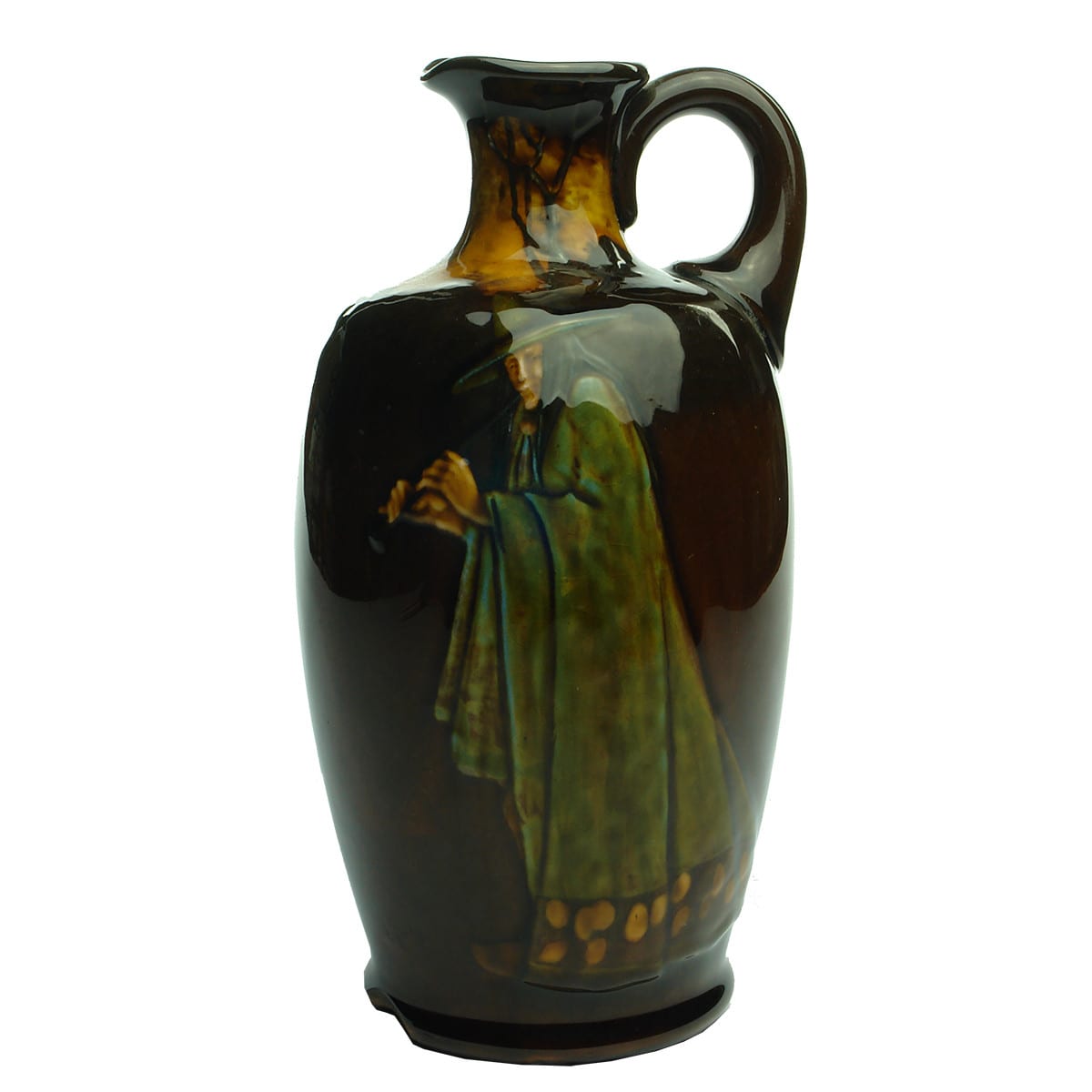 Kingsware Jug. Pied Piper or Witch with Flute. Royal Doulton.