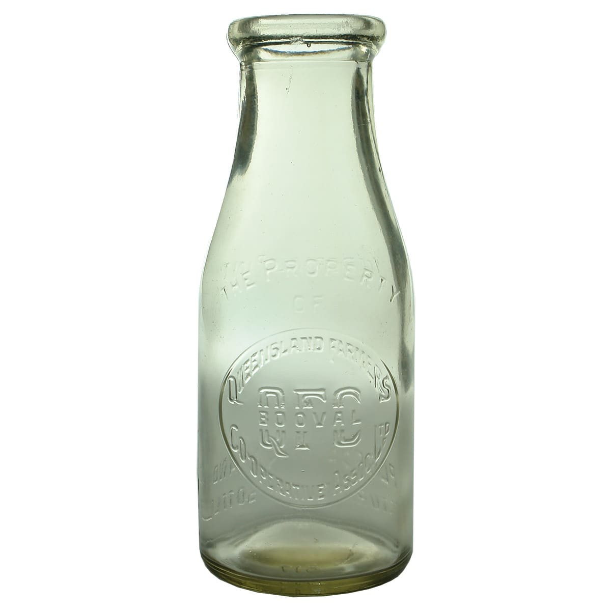 Milk. Queensland Farmers Co-operative. Booval. Clear. Pint. (Queensland)