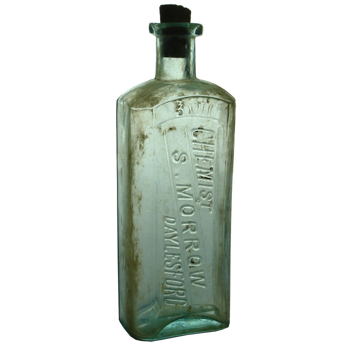 Chemist. S. Morrow, Daylesford. Aqua. 8 oz. (Victoria)