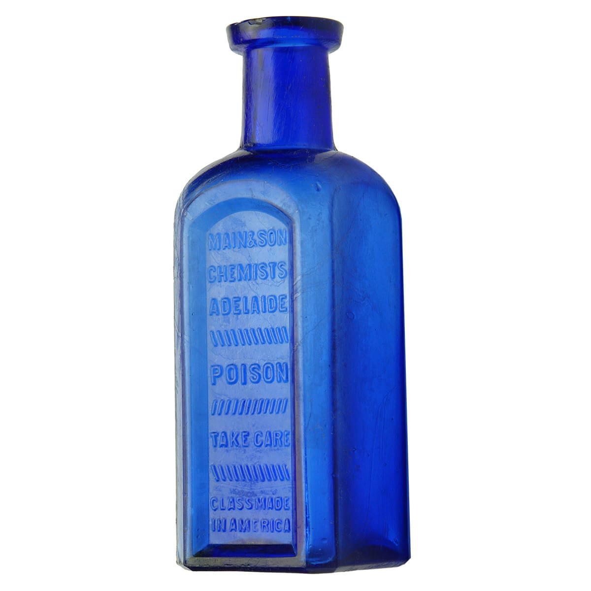 Chemist. Main & Son, Adelaide. Cobalt. 2 oz. (South Australia)