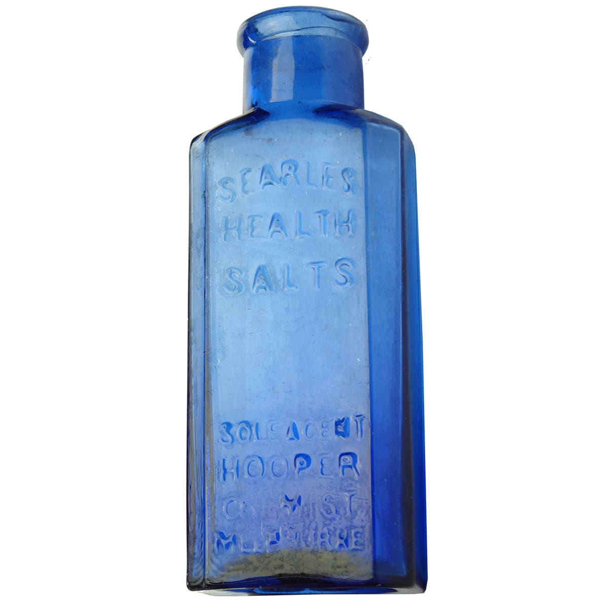 Chemist. Searle's Health Salts, Hooper, Chemist, Melbourne. Cobalt Blue. 6 oz. 145 mm. (VIctoria)