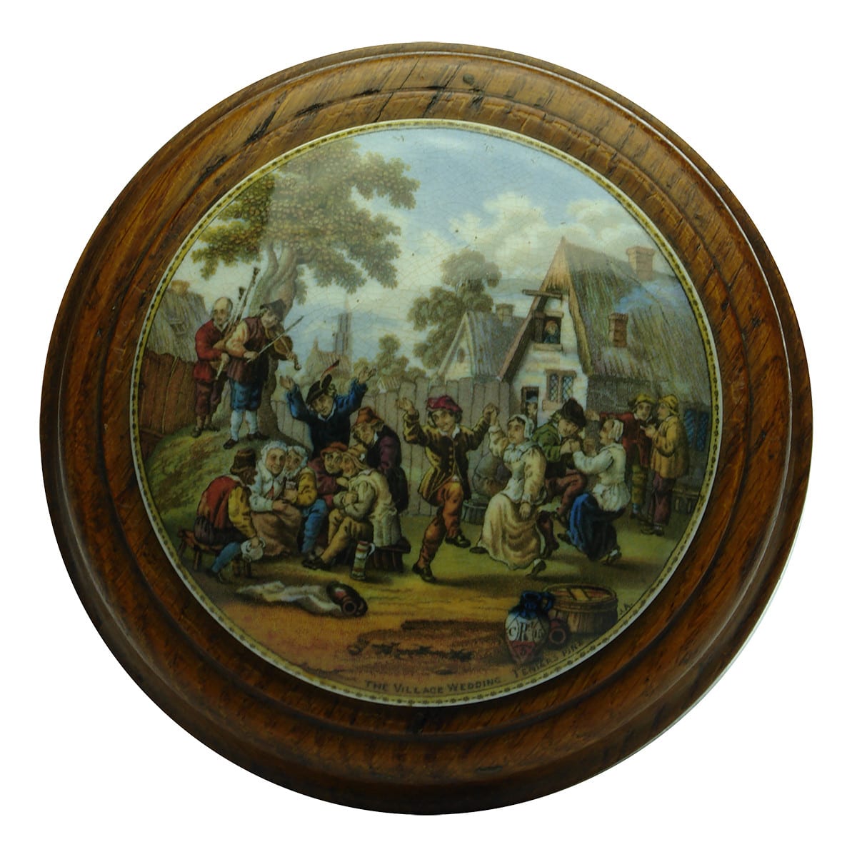 Prattware Pot Lid. The Village Wedding.