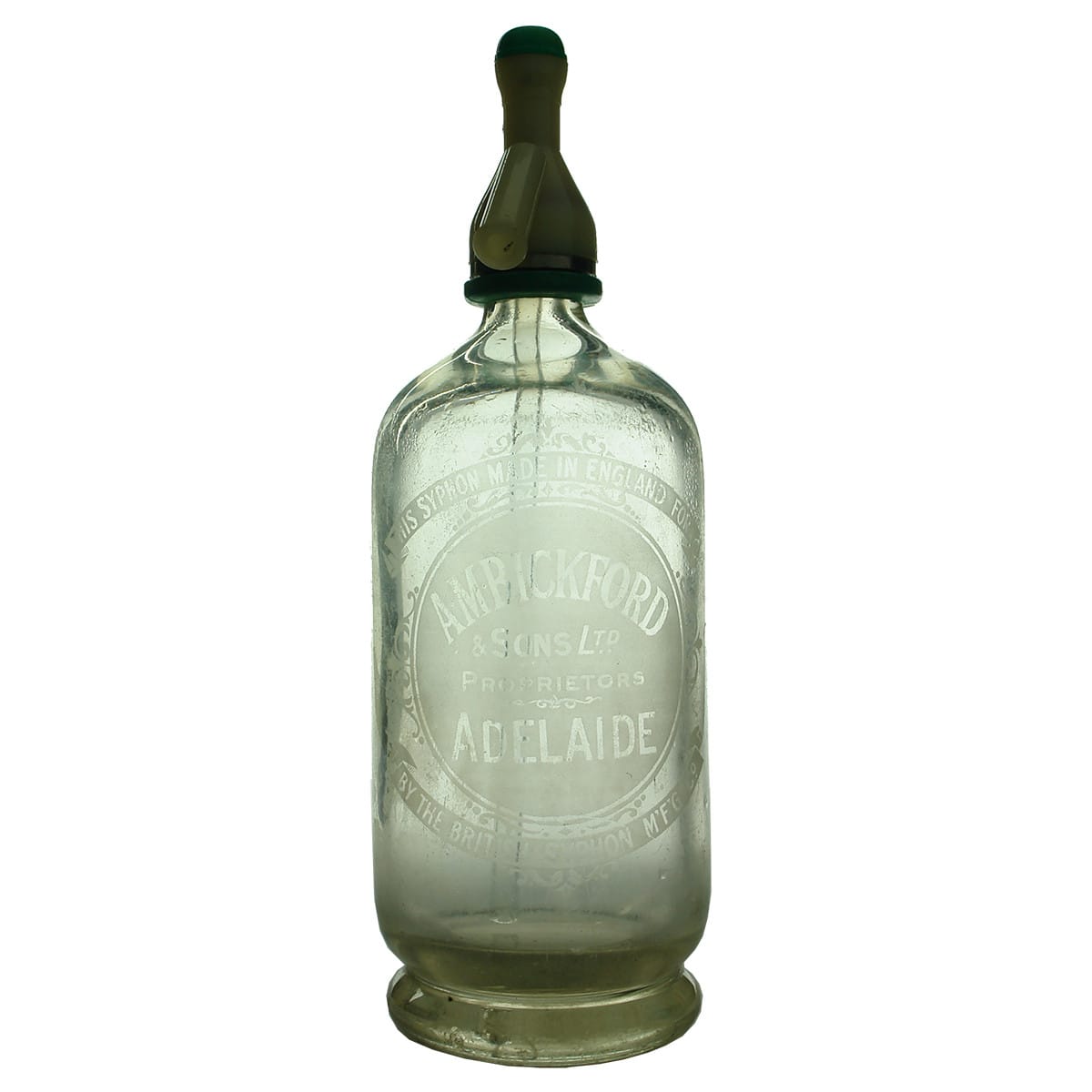 Soda Syphon. A. M. Bickford & Sons Ltd, Adelaide. Round. 30 oz. (South Australia)