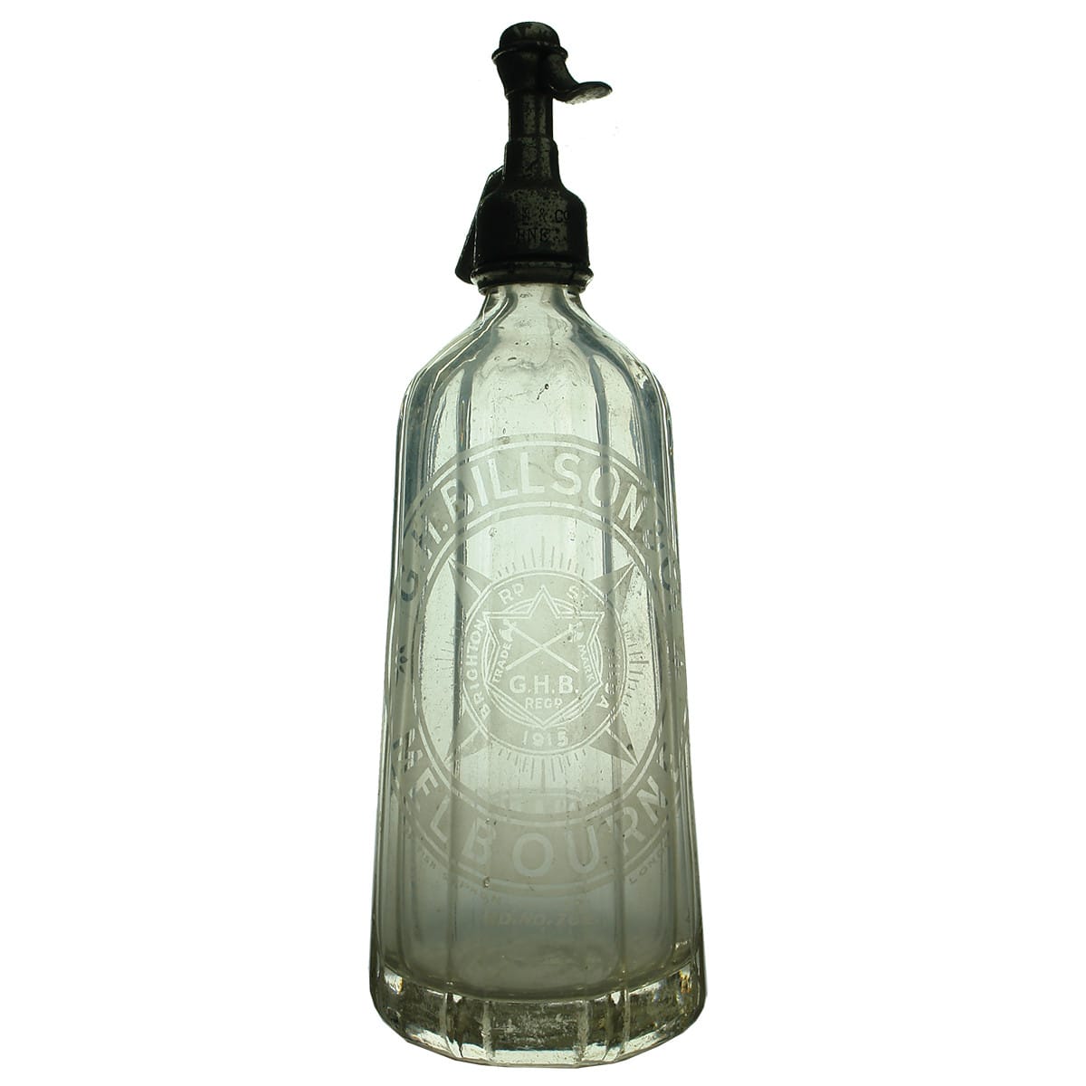 Soda Syphon. G. H. Billson & Co, Melbourne. Tapered. 30 oz. (Victoria)