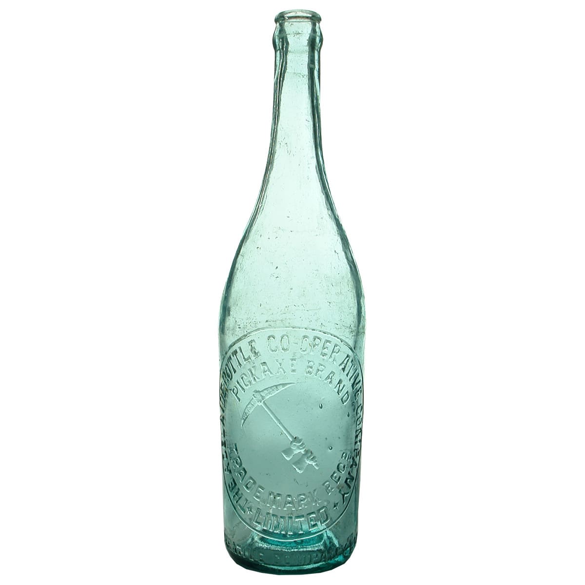 Beer. Adelaide Bottle Co-operative Company. Pickaxe. Crown Seal. Aqua. 26 oz. (South Australia)