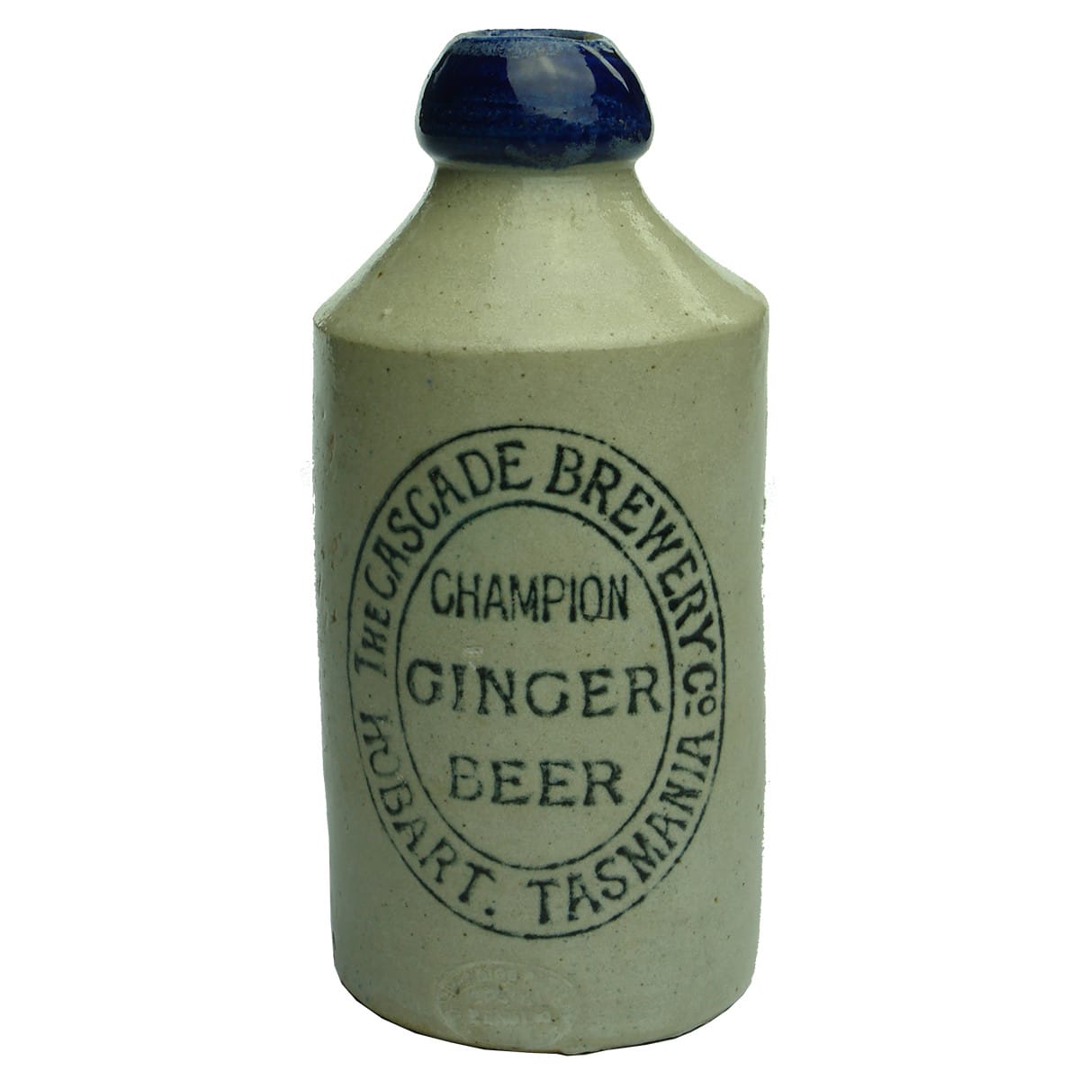 Ginger Beer. Cascade Brewery, Hobart Tasmania. Bendigo Pottery. Blue Lip. (Tasmania)