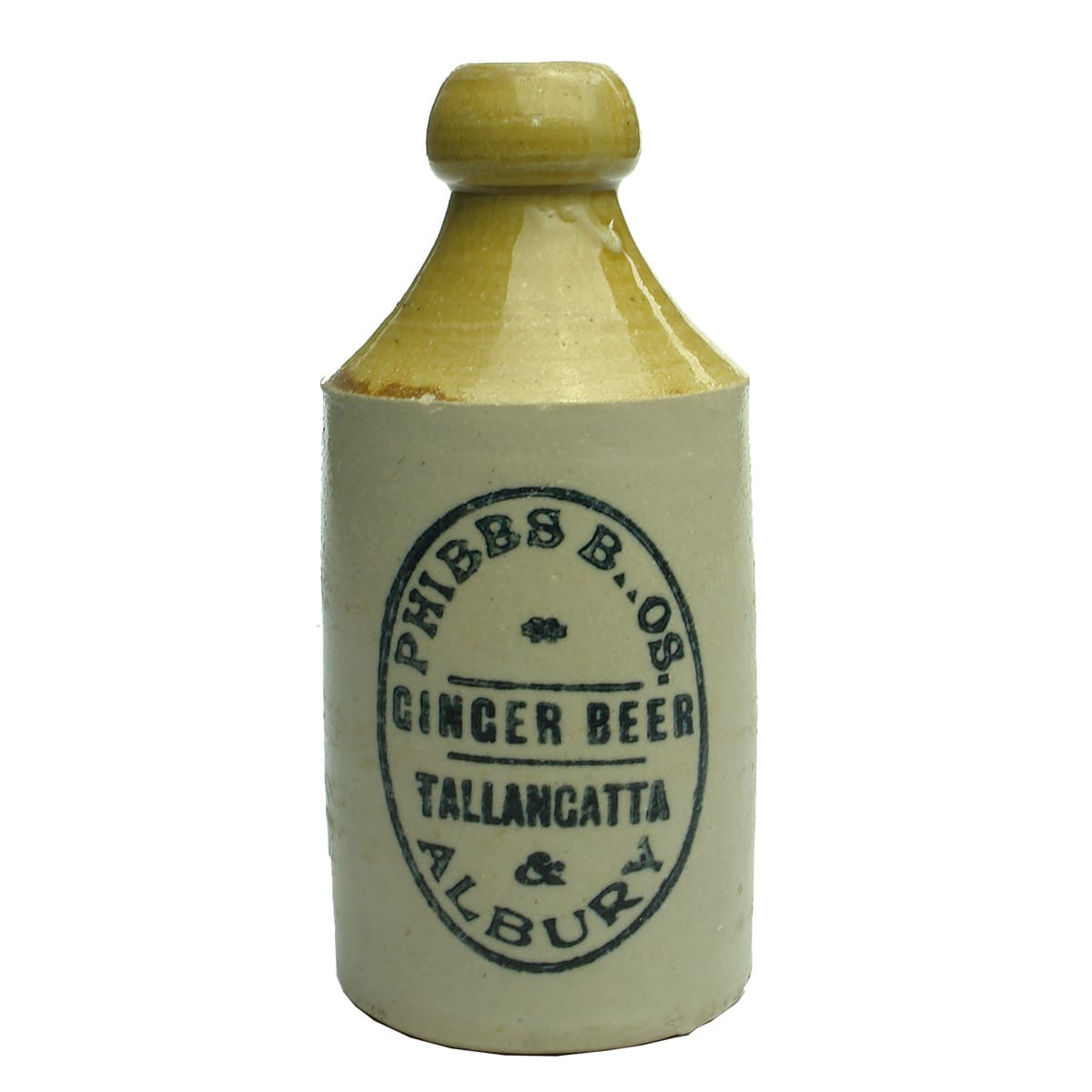 Ginger Beer. Phibbs Bros., Tallangatta & Albury. Dump. Tan Top. (Victoria & New South Wales)