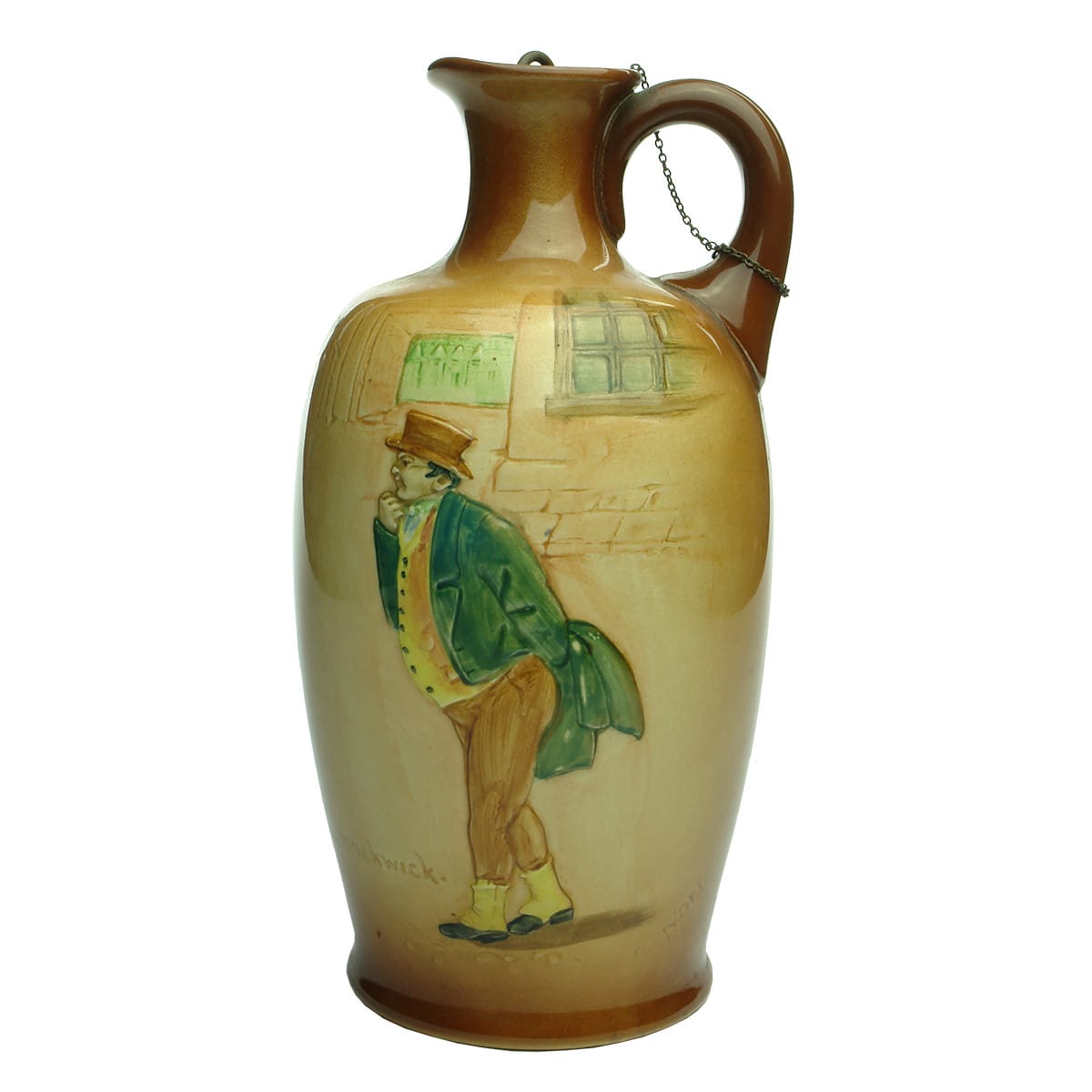 Kingsware/Queensware Jug. Mr Pickwick.