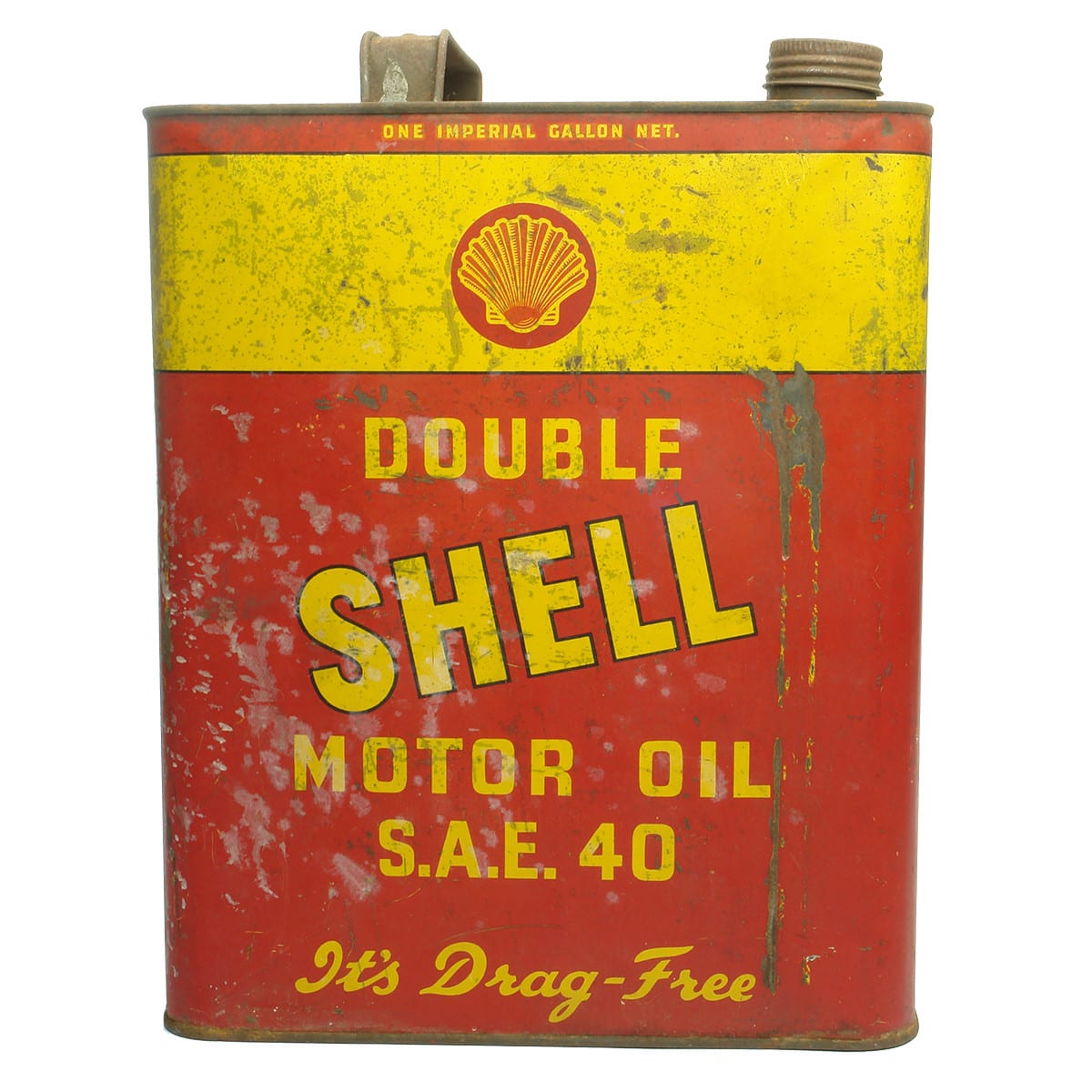 Oil Tin. Double Shell Motor Oil SAE 40. Imperial Gallon.