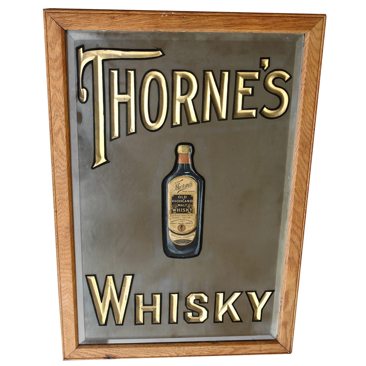 Mirror. Thorne's Whisky. 3 Dimensional. 750 x 520 mm. (Courier Only) (New South Wales)