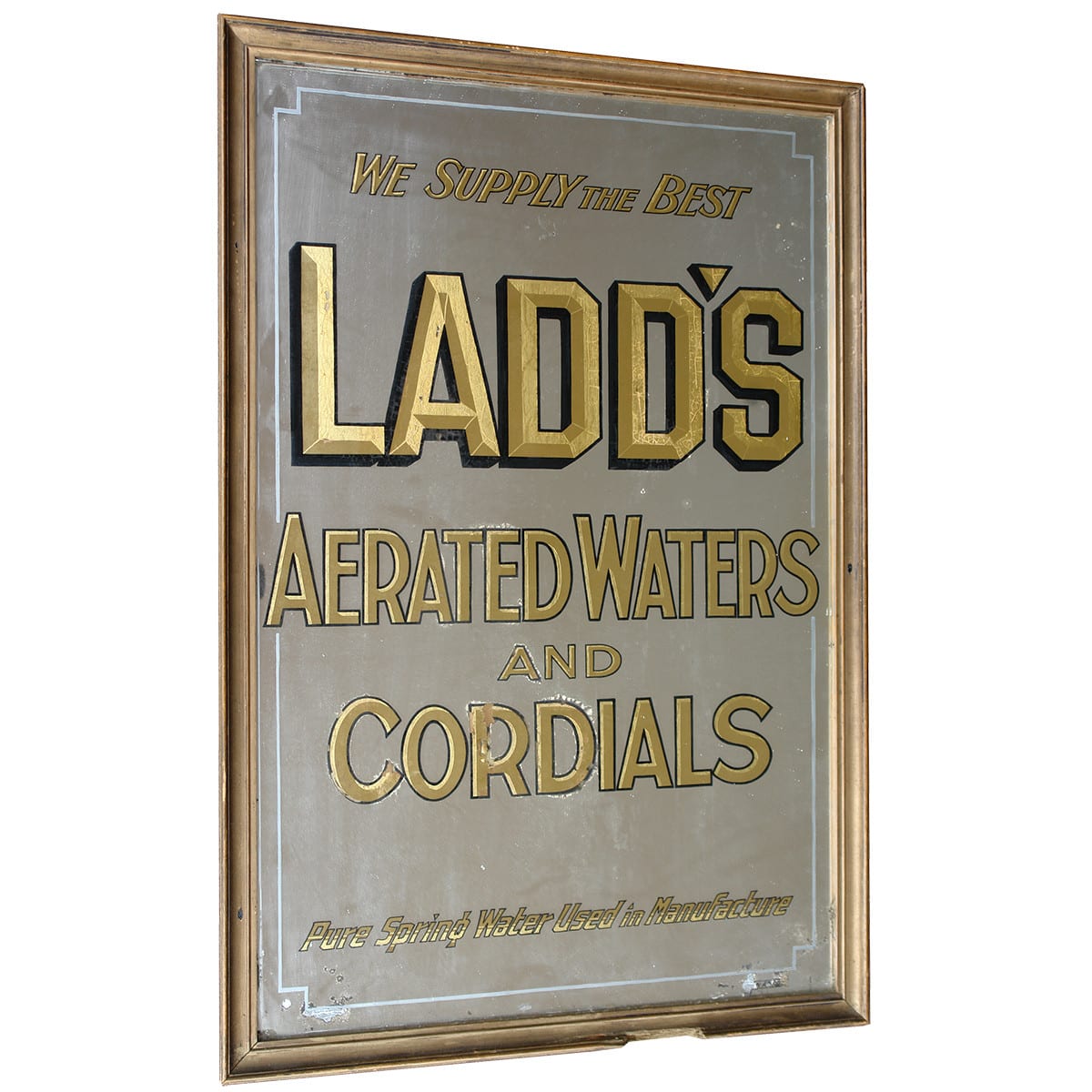 Mirror. Ladd's Aerated Waters and Cordials. 920 x 615 mm. (Courier Only) (South Australia)