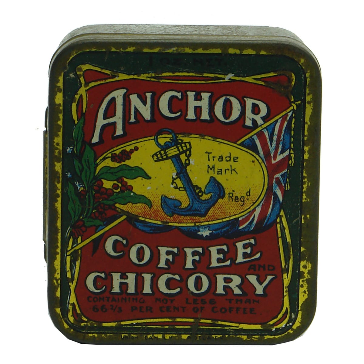 Tin. Anchor Coffee and Chicory. 1 oz. (South Australia)