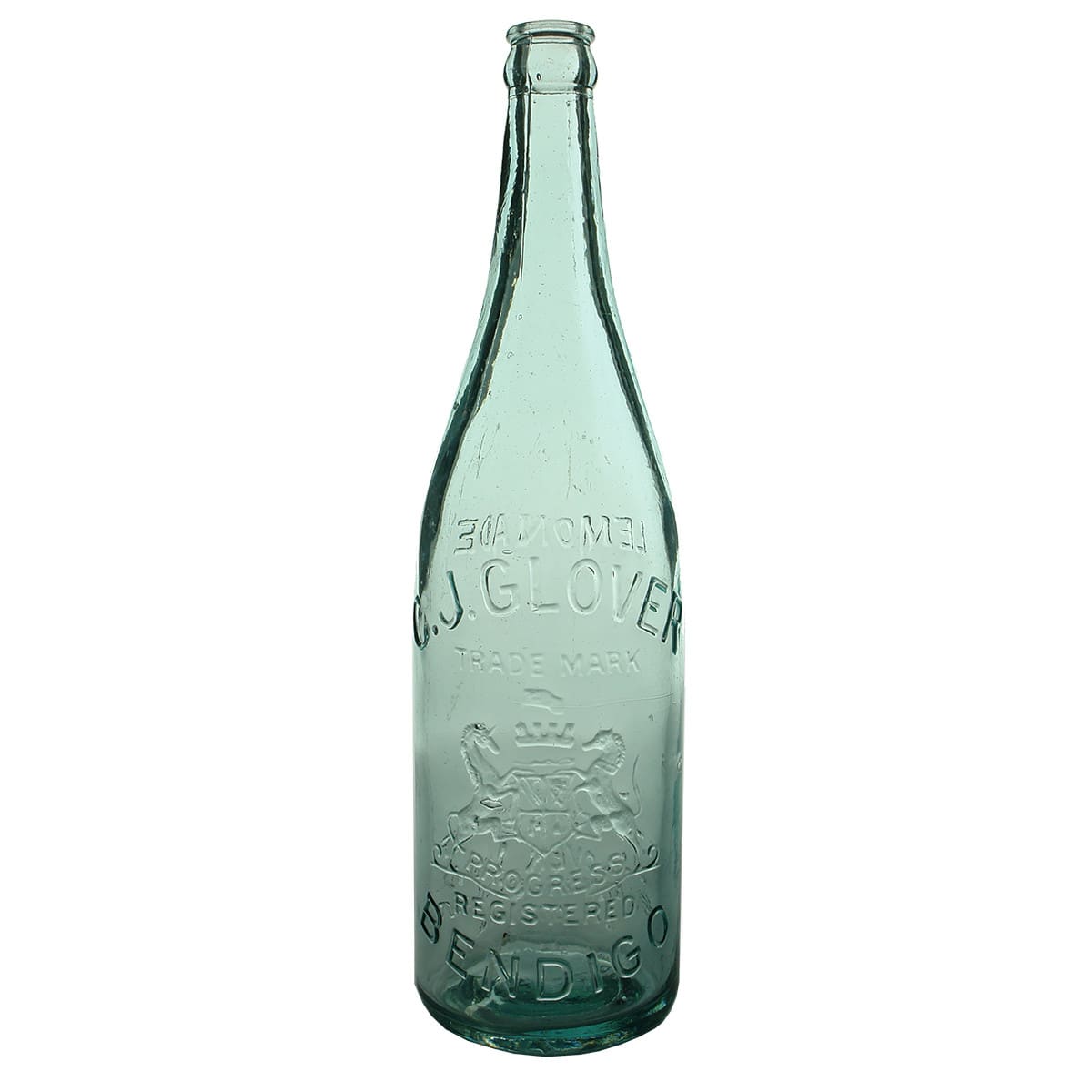 Crown Seal. C. J. Glover, Bendigo. Champagne. Aqua. 26 oz. (Victoria)