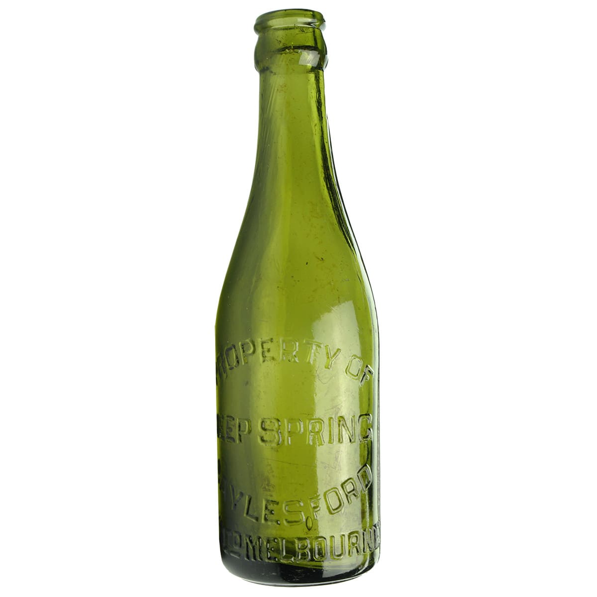 Crown Seal. Deep Spring, Daylesford. OT Ltd., Melbourne. Green. 6 oz. (Victoria)