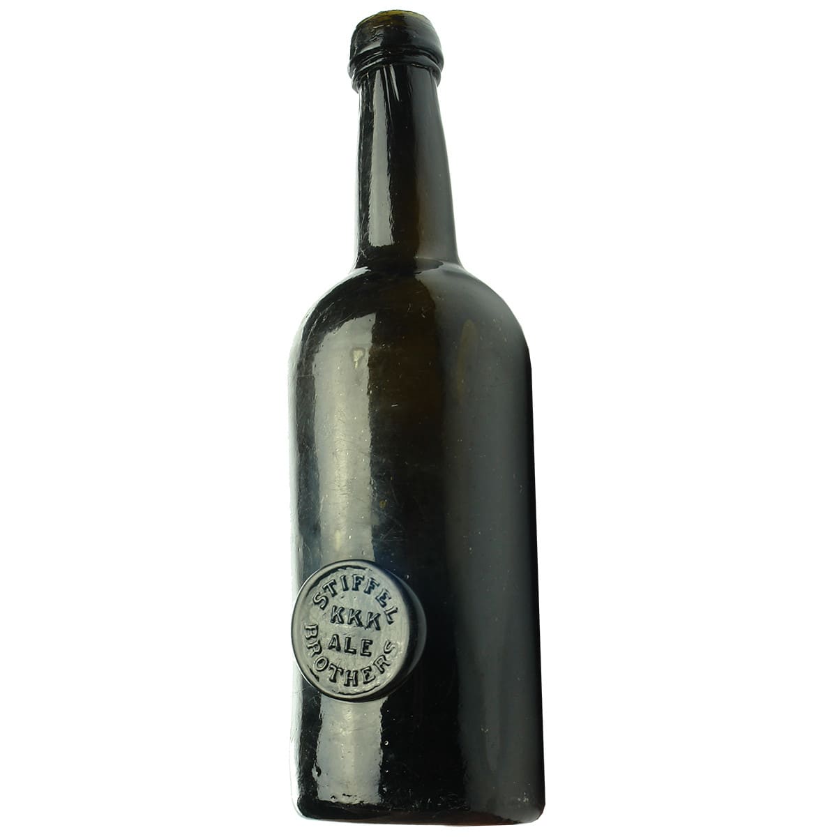 Black Glass Sealed Beer. Stiffel Brothers KKK Ale. 13 oz.