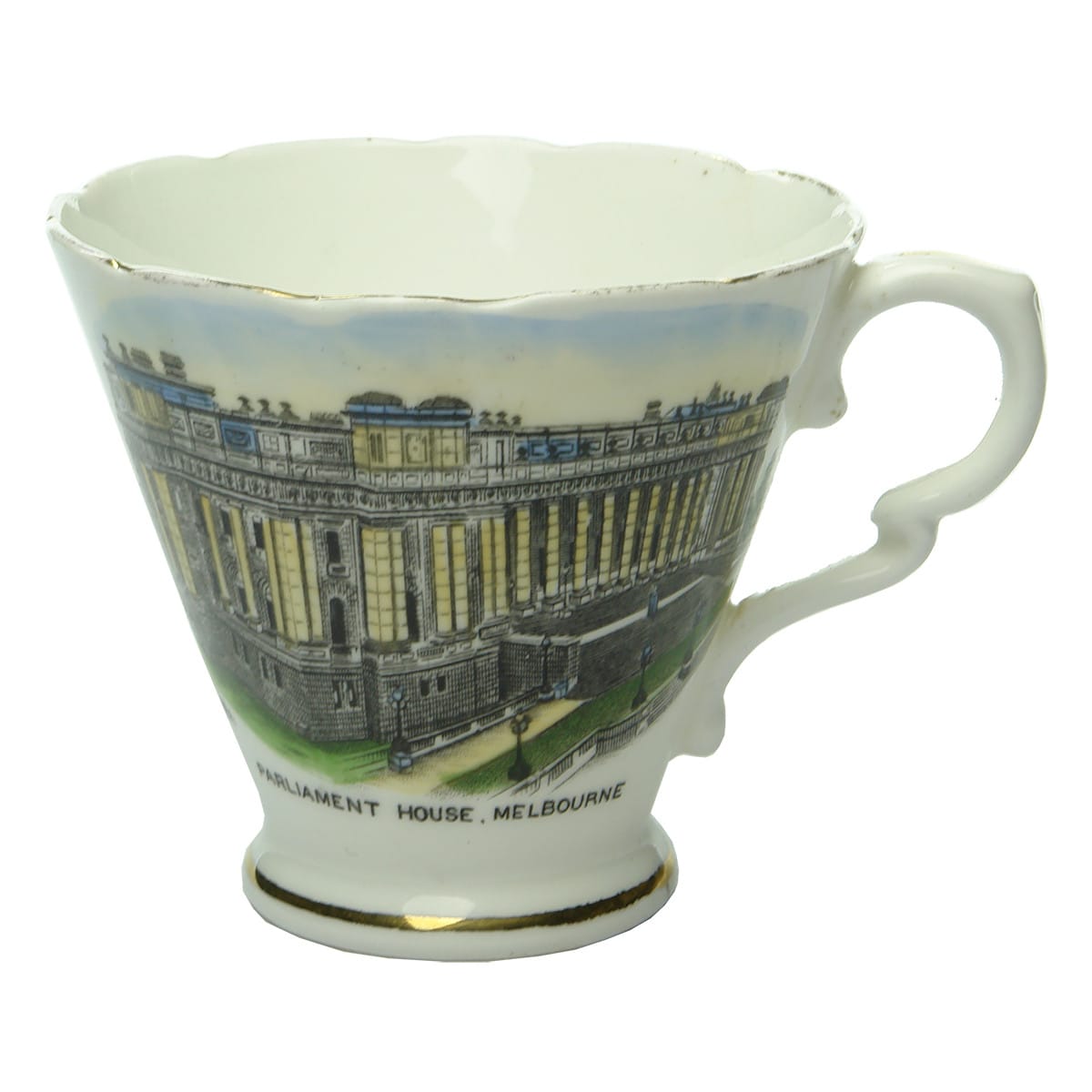 Souvenirware. Parliament House, Melbourne. Royal Stafford. Teacup. (Victoria)