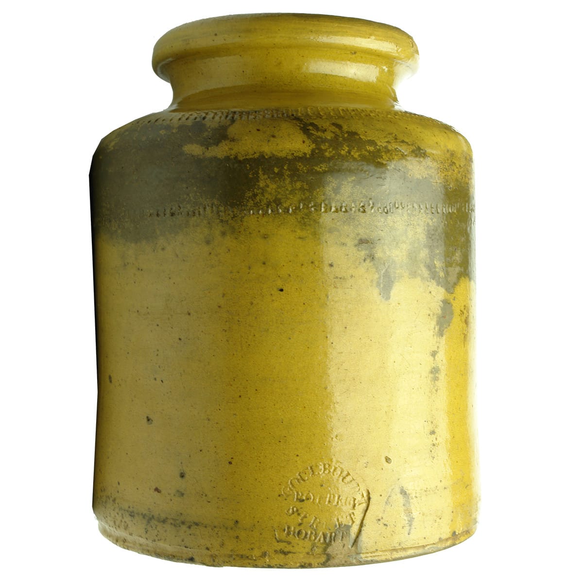 Pottery. Goulbourn Street Pottery, Hobart. All Yellow. 182 mm. (Tasmania)