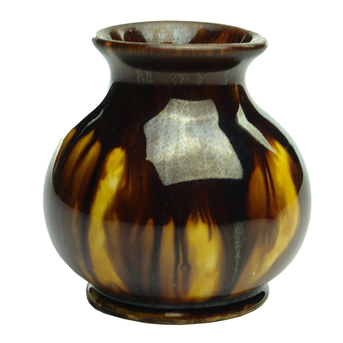 Pottery. H. McHugh, Tasmania, 1935. Brown and Yellow Vase. (Tasmania)