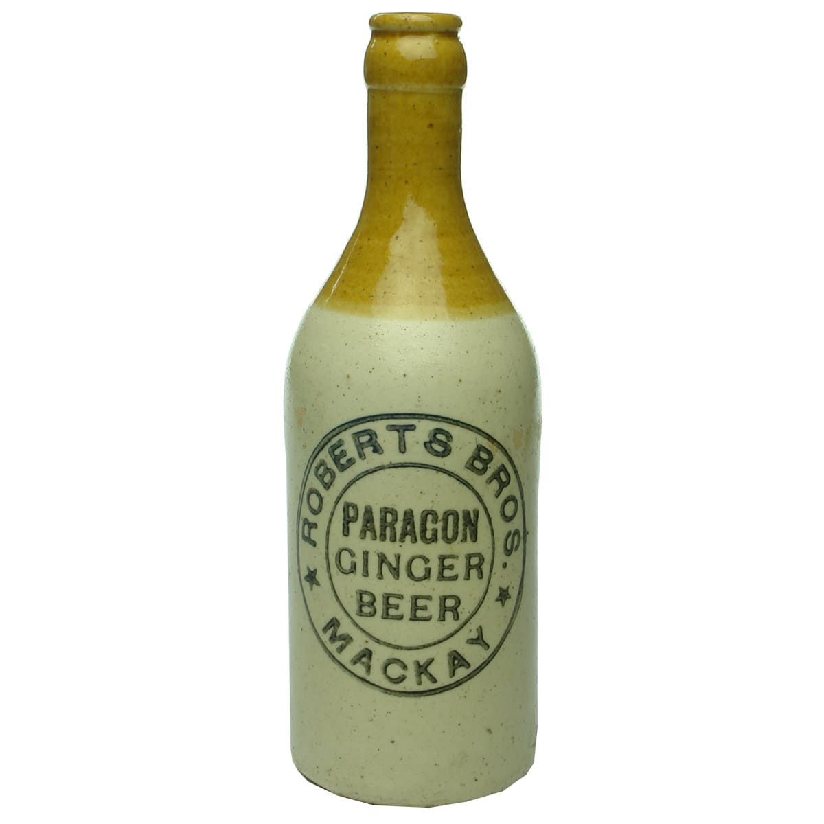 Ginger Beer. Roberts Bros., Paragon, Mackay. Tan Top. Crown Seal. (Queensland)
