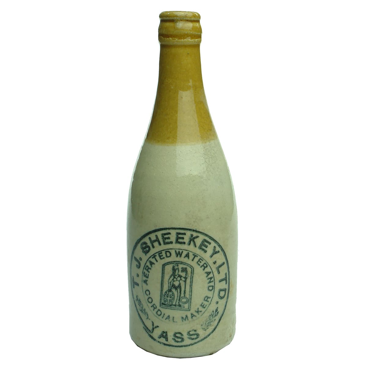 Ginger Beer. T. J. Sheekey Ltd., Yass. Crown Seal. Tan Top. (New South Wales)