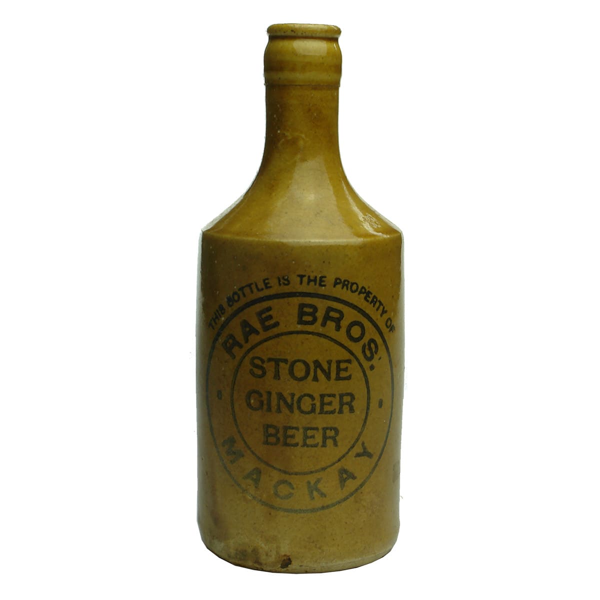 Ginger Beer. Rae Bros., Mackay. Crown Seal. Dump. All Tan. (Queensland)