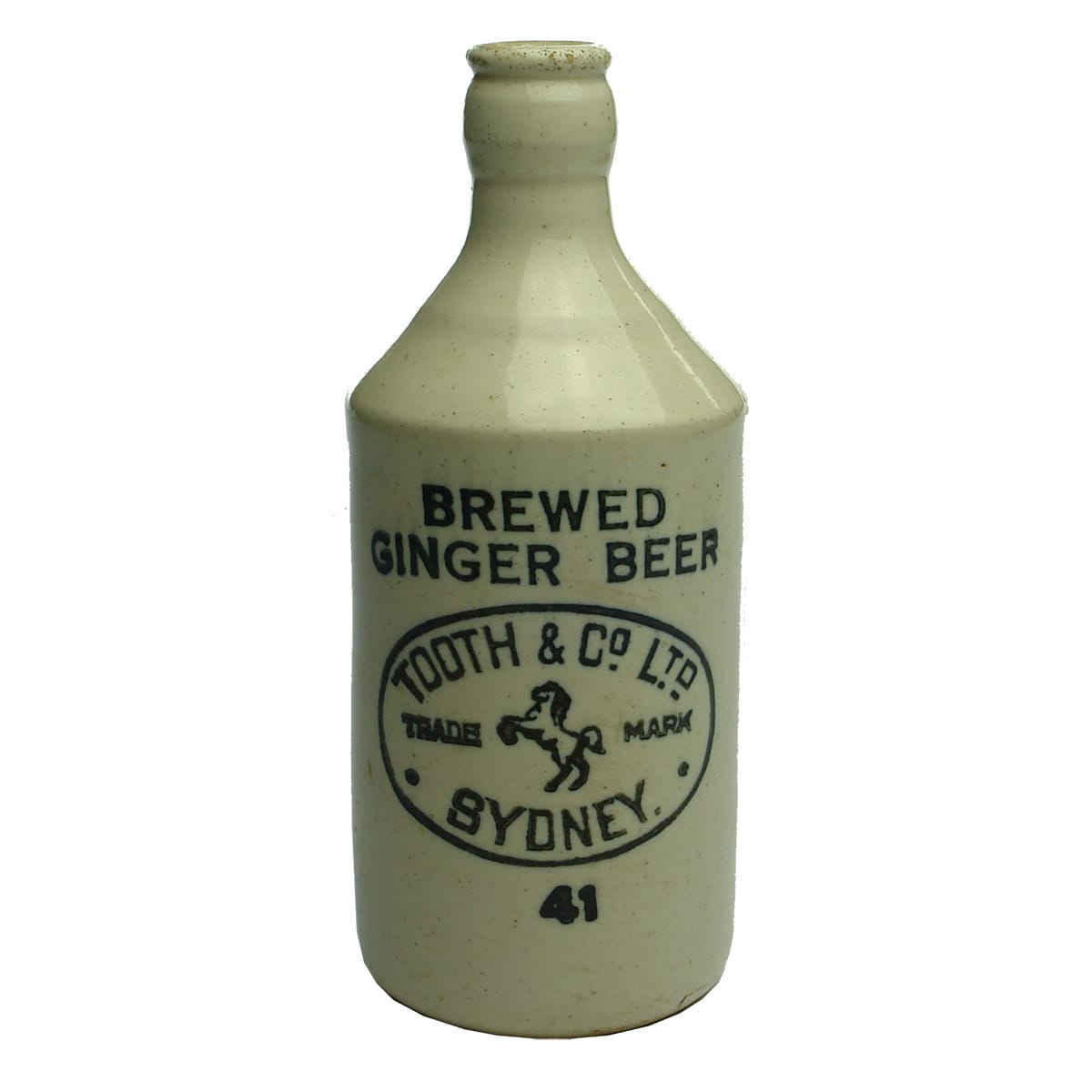 Ginger Beer. Tooth & Co Ltd Sydney. All White Crown Seal. Ridged neck. (New South Wales)