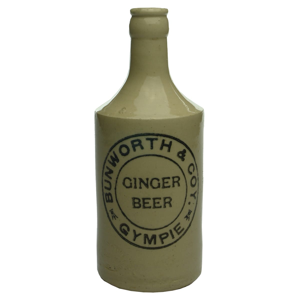 Ginger Beer. Bunworth & Coy., Gympie. Dump Crown Seal. All White. (Queensland)
