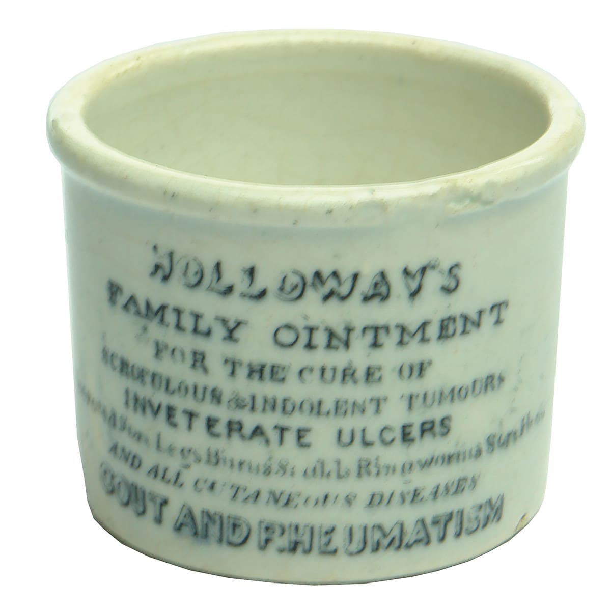 Ointment Pot. Holloway's Family Ointment. Strand, London.
