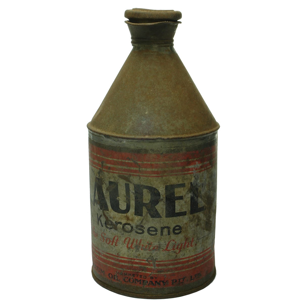 Garagenalia. Laurel Kerosene Tin with handle and screw stopper.