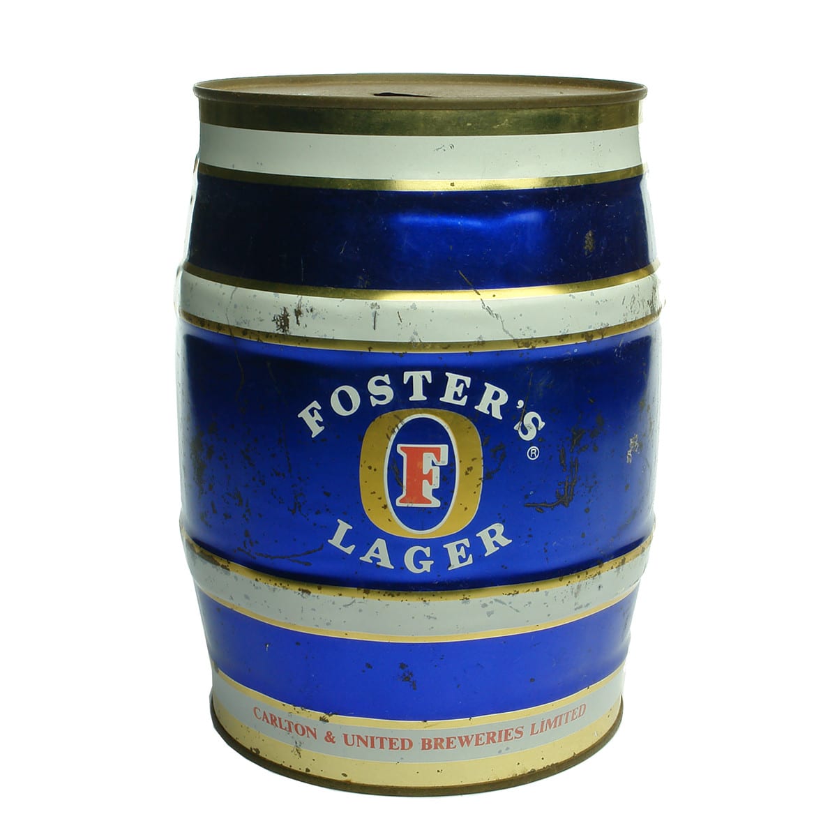 Money Box. Foster's Lager Barrel.