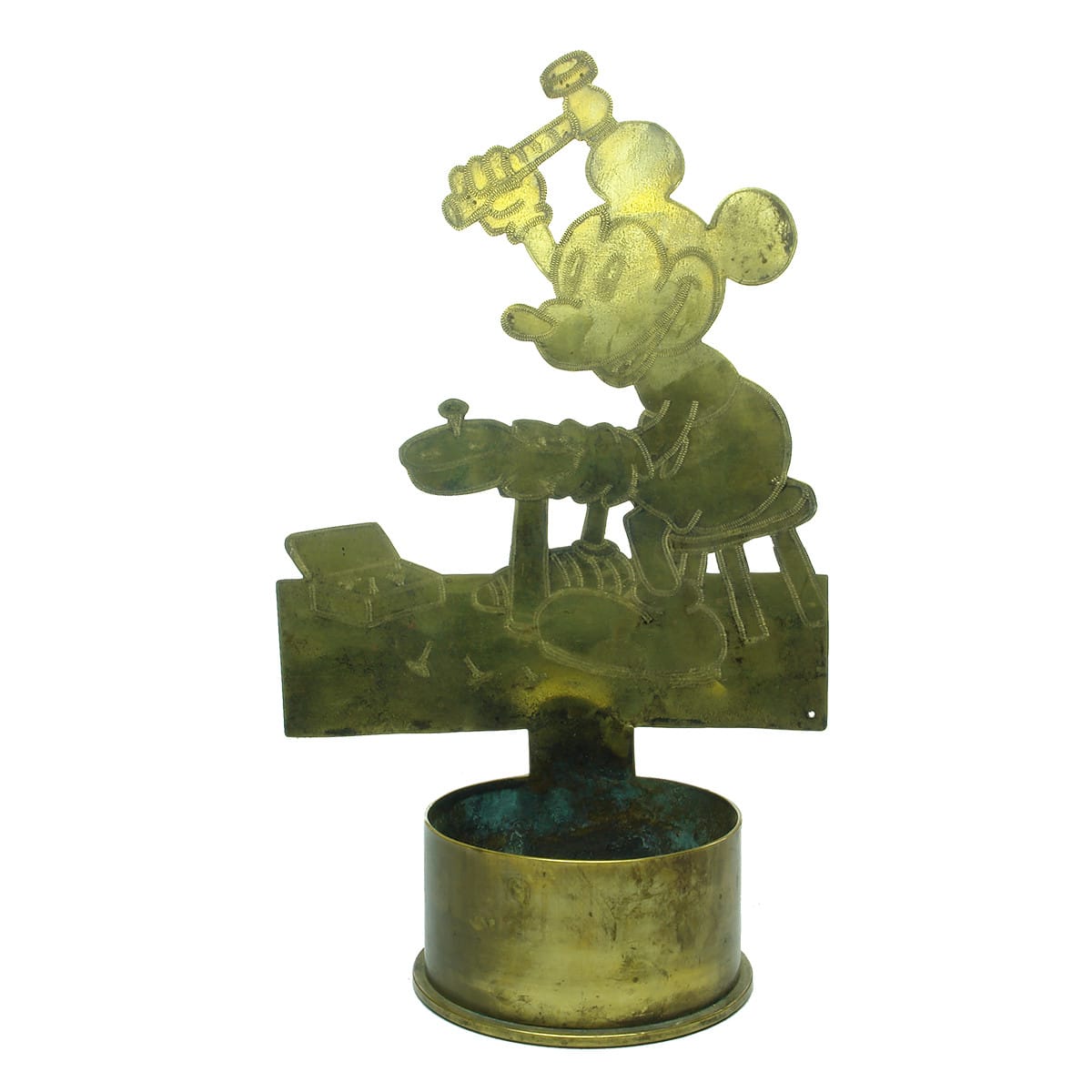 Trench Art. Mickey Mouse Fixing A Shoe!