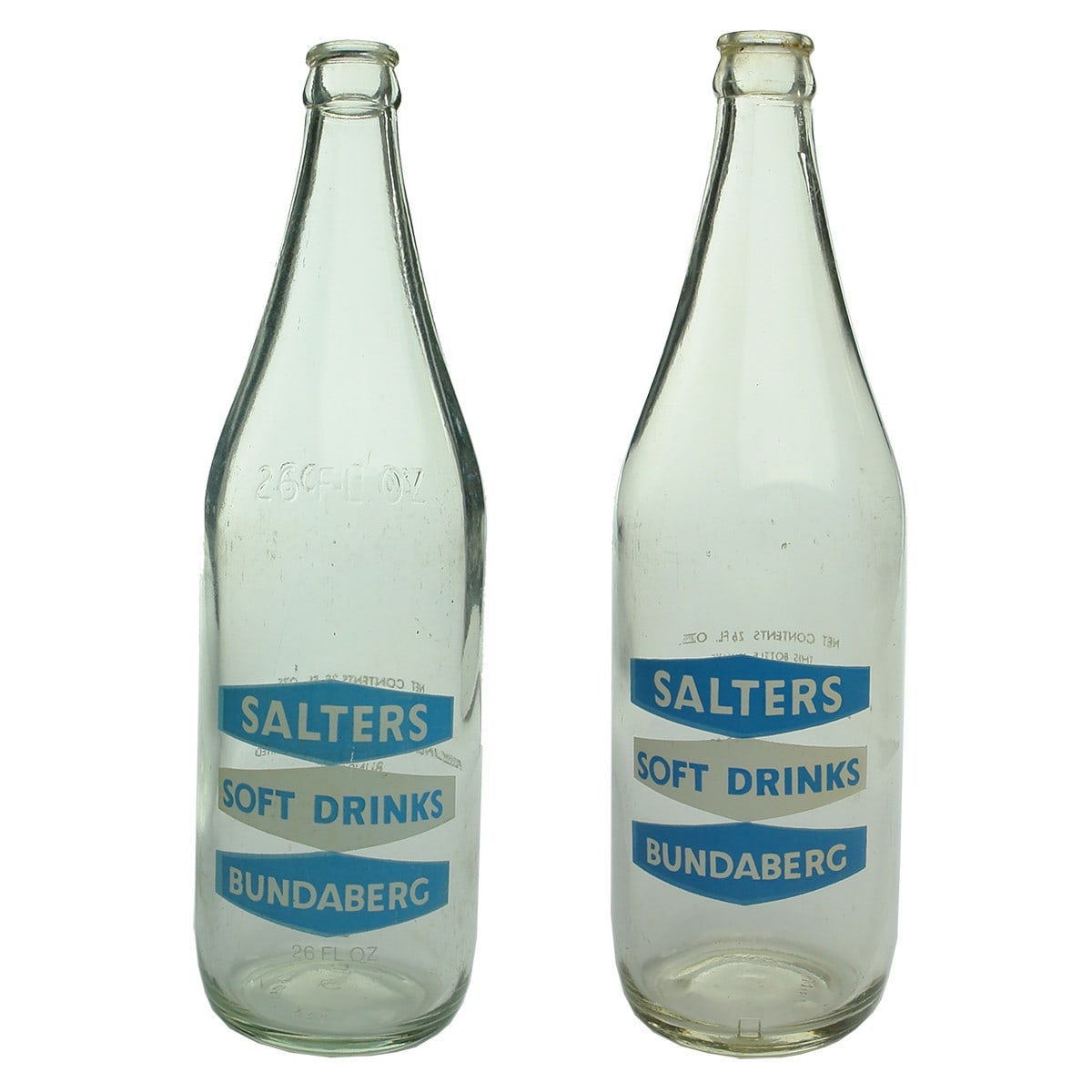 Pair of Crown Seals. Two variations of Ceramic Label Salters Soft Drinks Bundaberg. (Queensland)