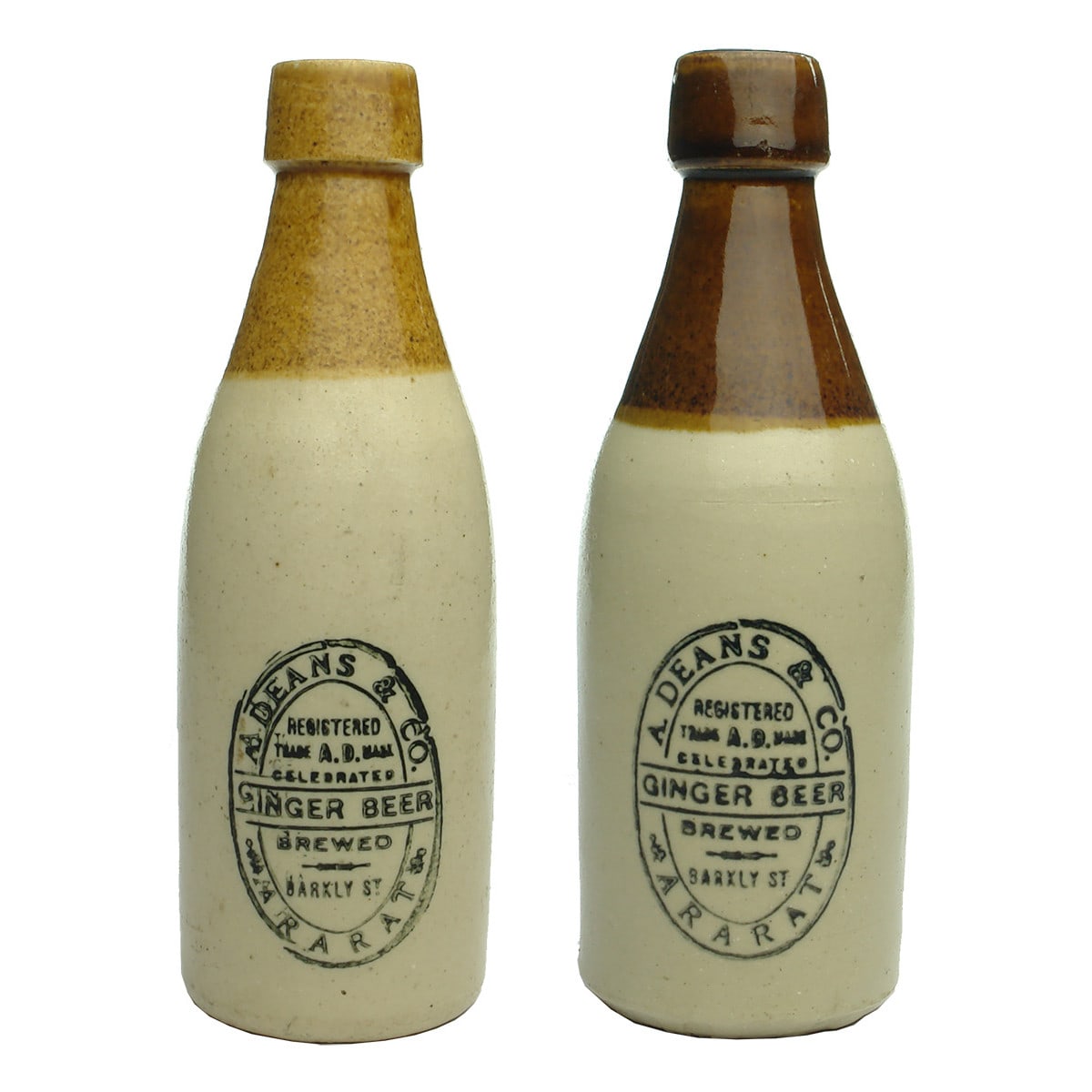 Two A. Deans & Co., Ararat Ginger Beers. (VIctoria)