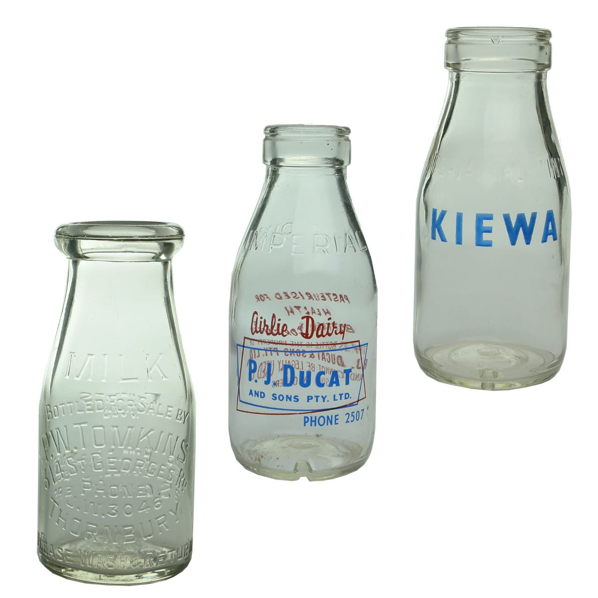 Three Milks. Tomkins, Thornbury; Ducat & Sons; Kiewa. (Victoria)