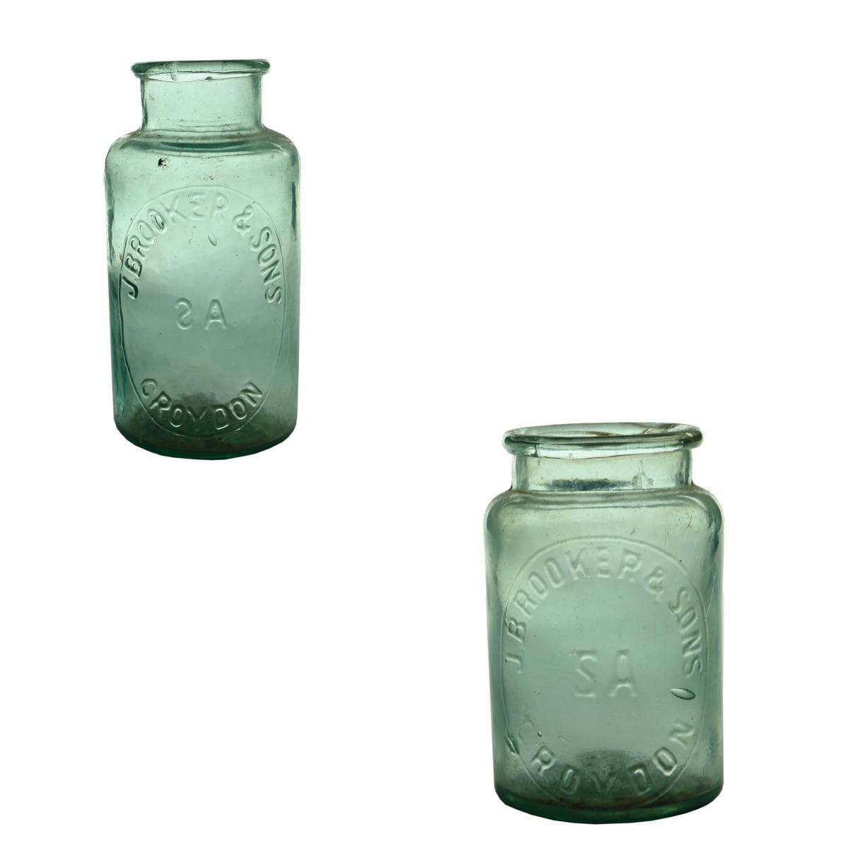 Two Jam Jars: Both J. Brooker & Sons, Croydon SA. Large and Small. (South Australia)