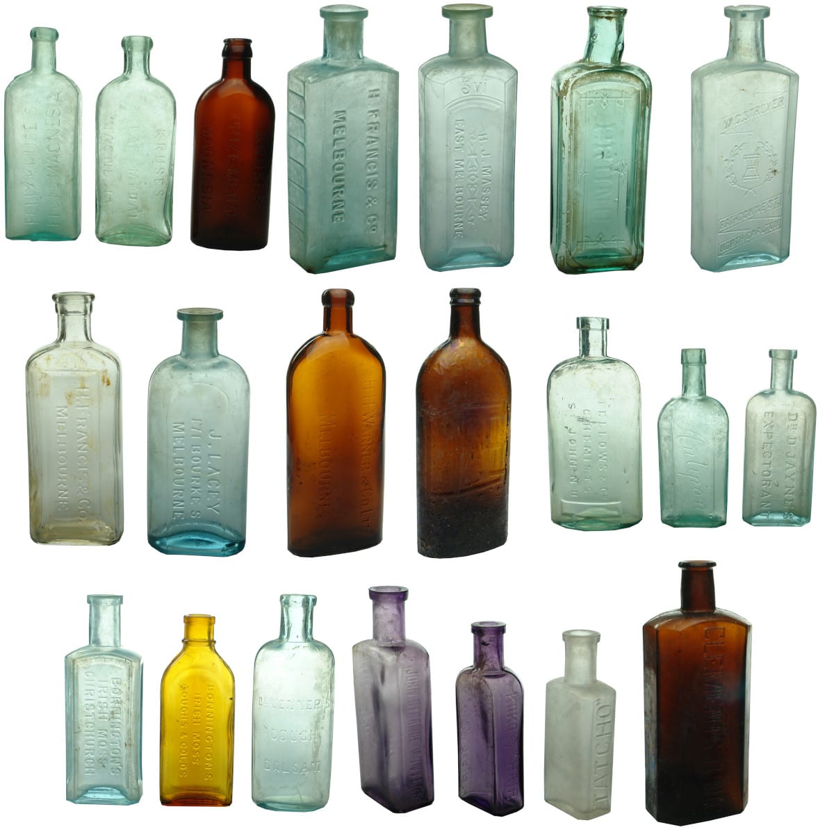 21 Cures and Medicines: Kruses; Warners; Various Chemists; Pruno; Hair Lotions etc.