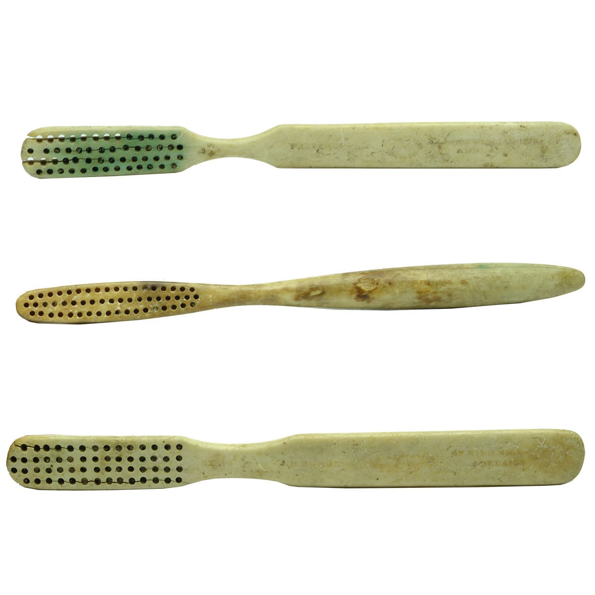 Three Tooth Brush Handles: Burden, Adelaide; My Brush; Strempel, Adelaide. (South Australia)