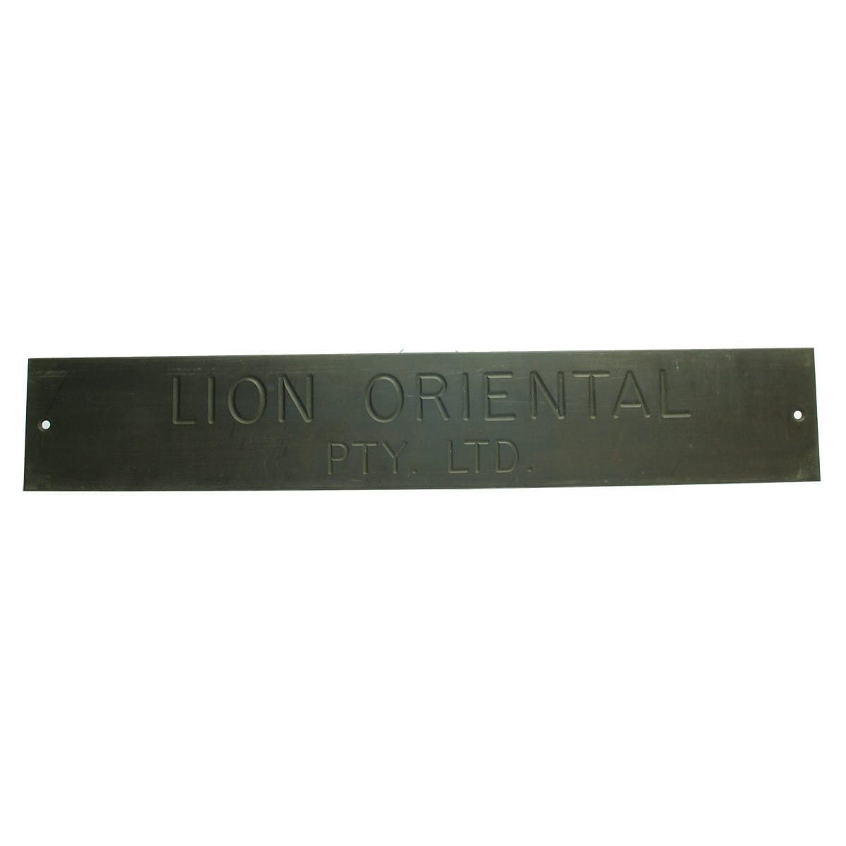 Sign. Lion Oriental Pty. Ltd. Brass Pub Sign. (South Australia)