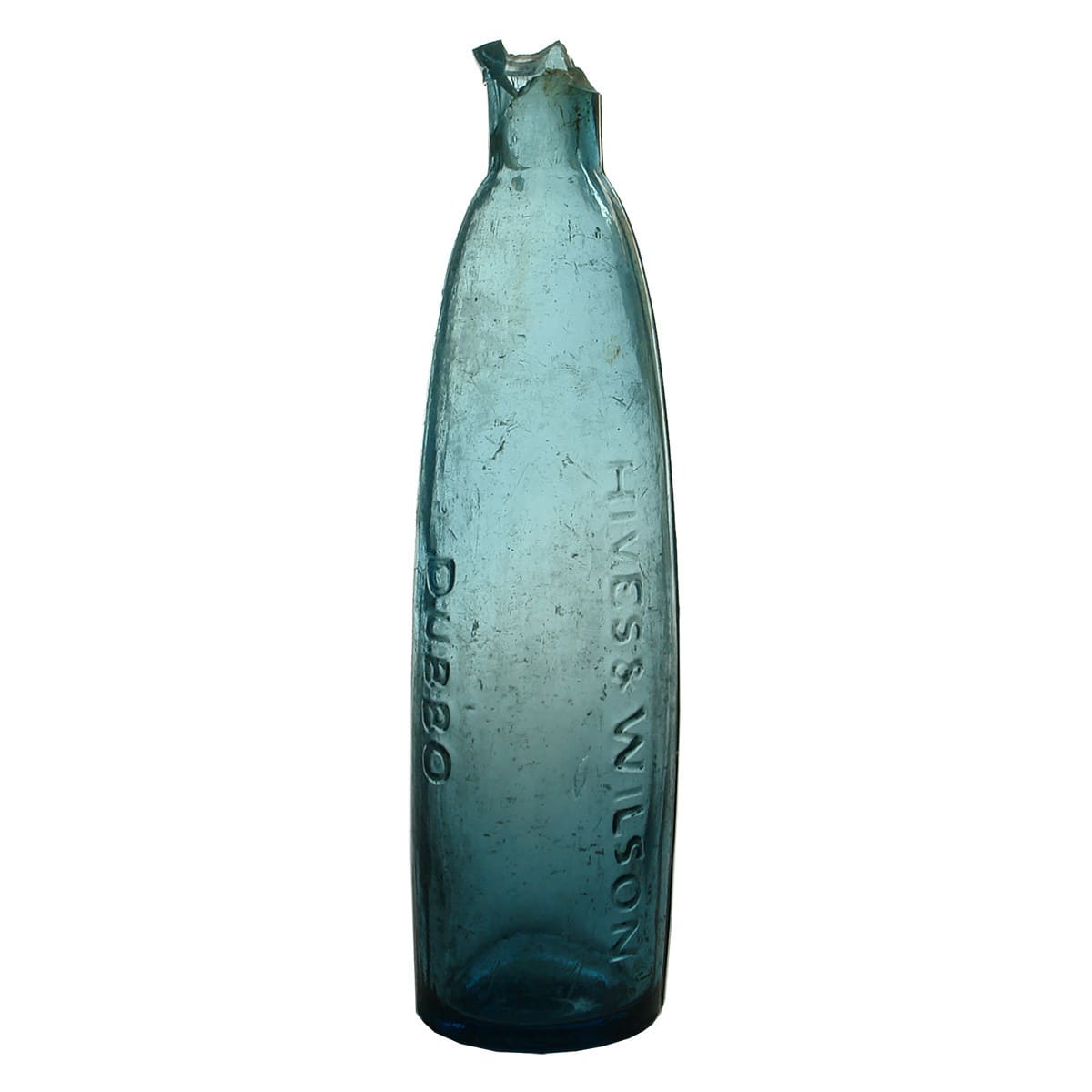 Stick Bottle. Hives & Wilson, Dubbo. Darker Ice Blue. 10 oz. (New South Wales)