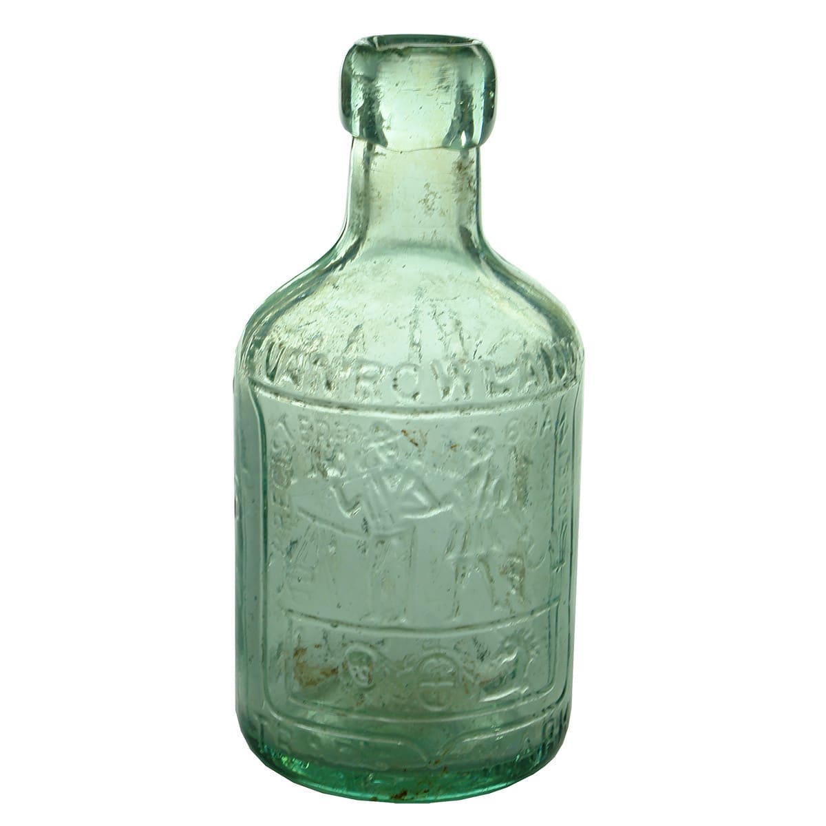 Dump Soda. Rowlands, Ballarat & Melbourne. MGB Co. Aqua. Blob top. 10 oz. (Victoria)