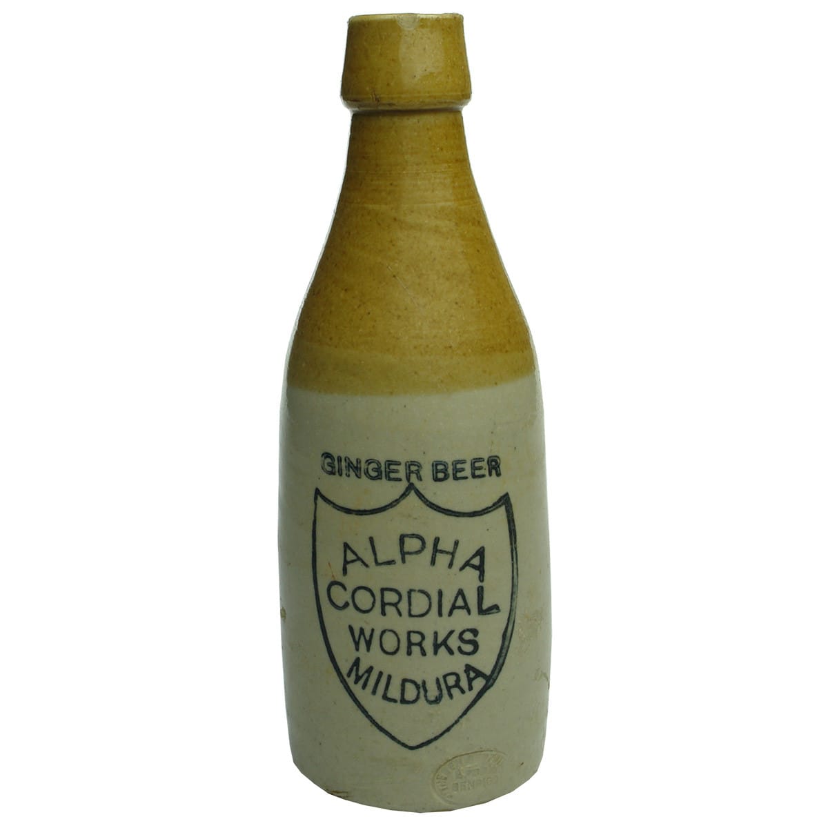 Ginger Beer. Alpha Cordial Works. Mildura. Tan Top. 10 oz. (Victoria)