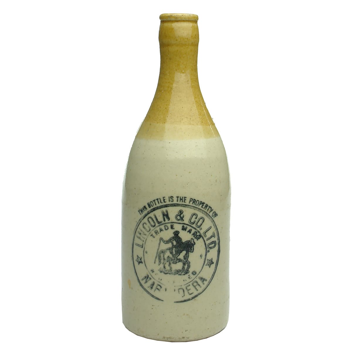 Ginger Beer. Lincoln & Co Ltd, Narandera. Crown Seal. Champagne. Tan Top. (Narrandera, New South Wales)