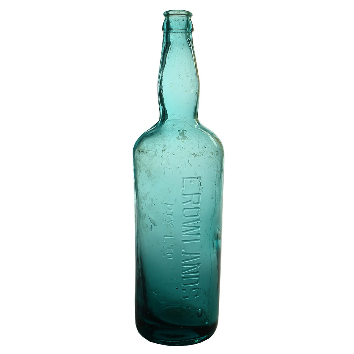 Crown Seal. E. Rowlands Pty Ltd. Dark Blue Aqua. Shouldered. 26 oz. (Victoria & New South Wales)