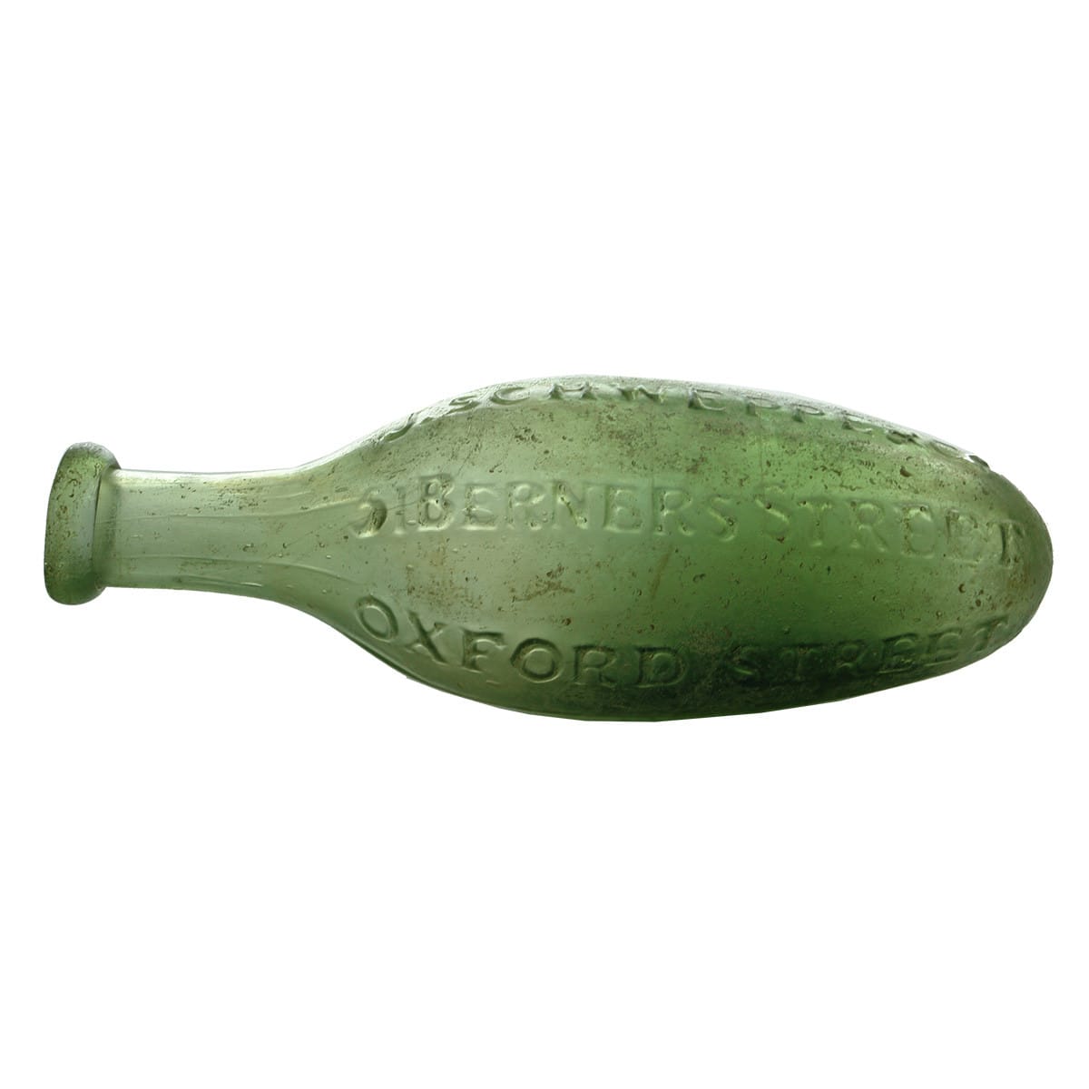 Torpedo. J. Schweppe & Co. Thin lip. Aqua. 10 oz. (United Kingdom)