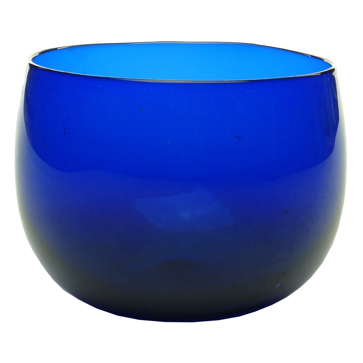 Early Glass. Blue Georgian Finger Bowl. Polished Pontil.