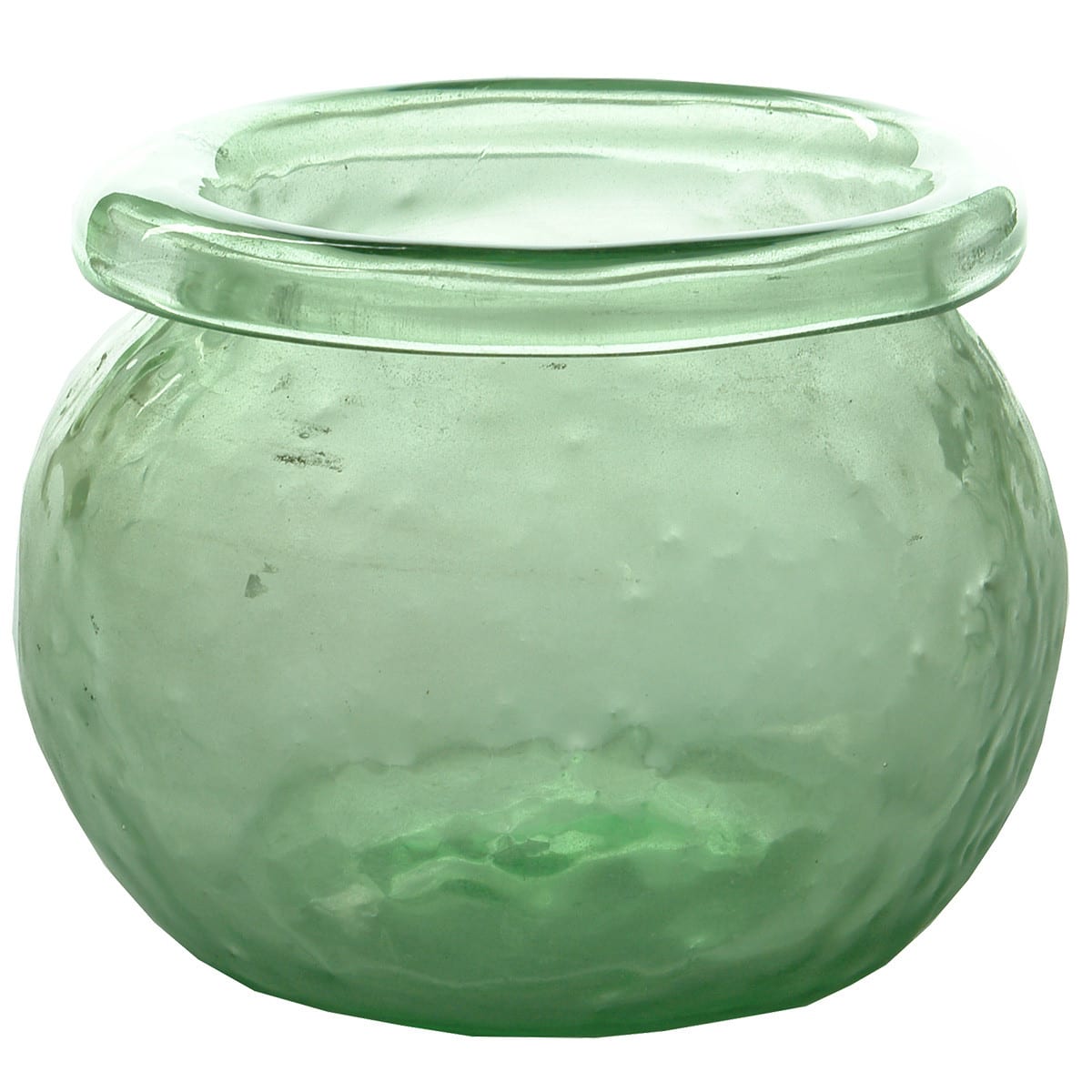 Early Glass. Rolled Lip Bowl, Light Green.