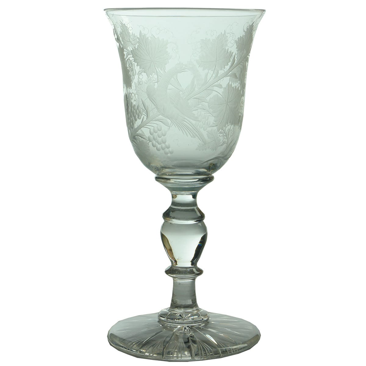 Early Glass. English Mid Victorian Wine Goblet.