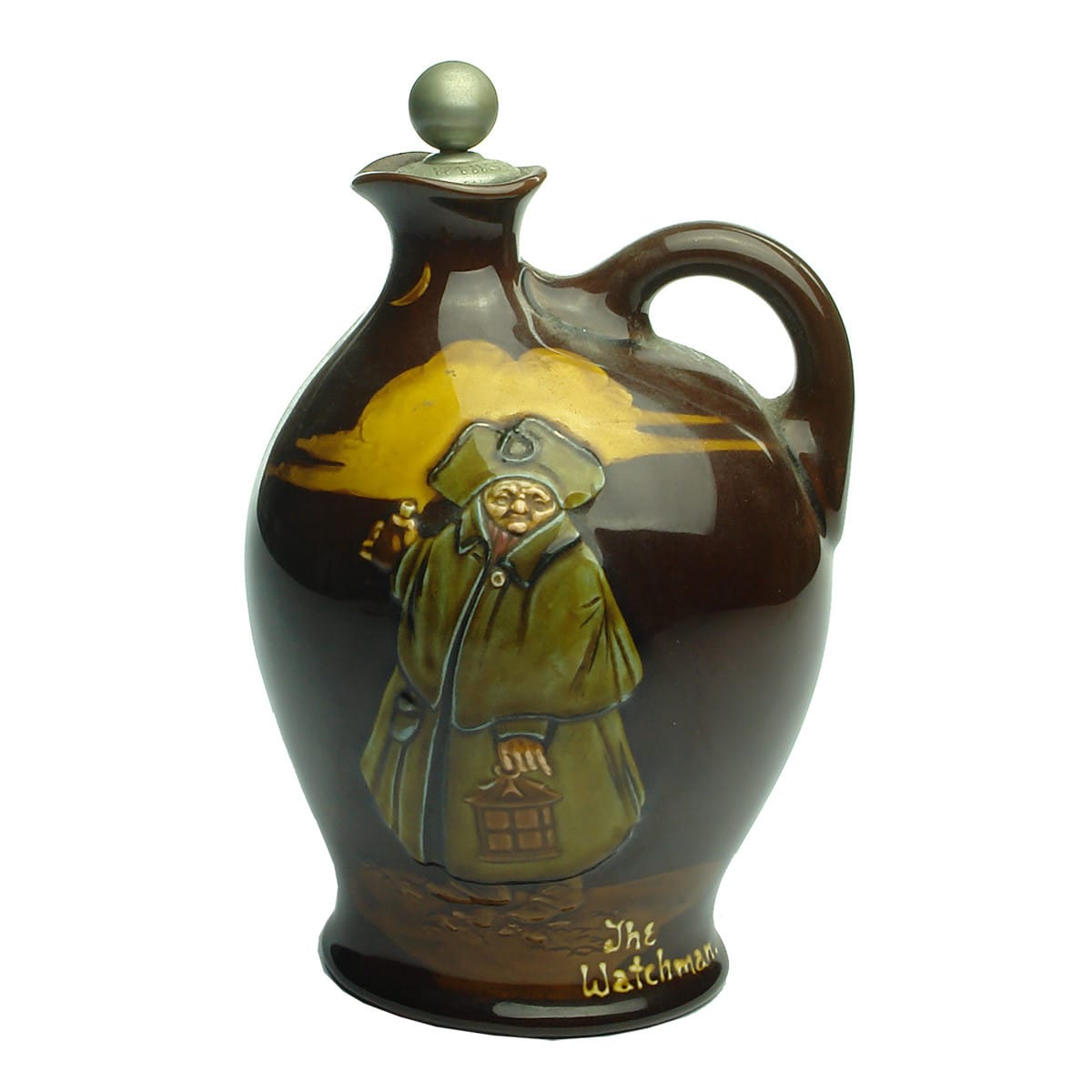 Kingsware Jug. The Watchman. Dewar's Whisky. Stopper. Royal Doulton.